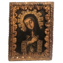 Spanish Colonial, Virgin Mary, Original O/C Painting, XVIII Century