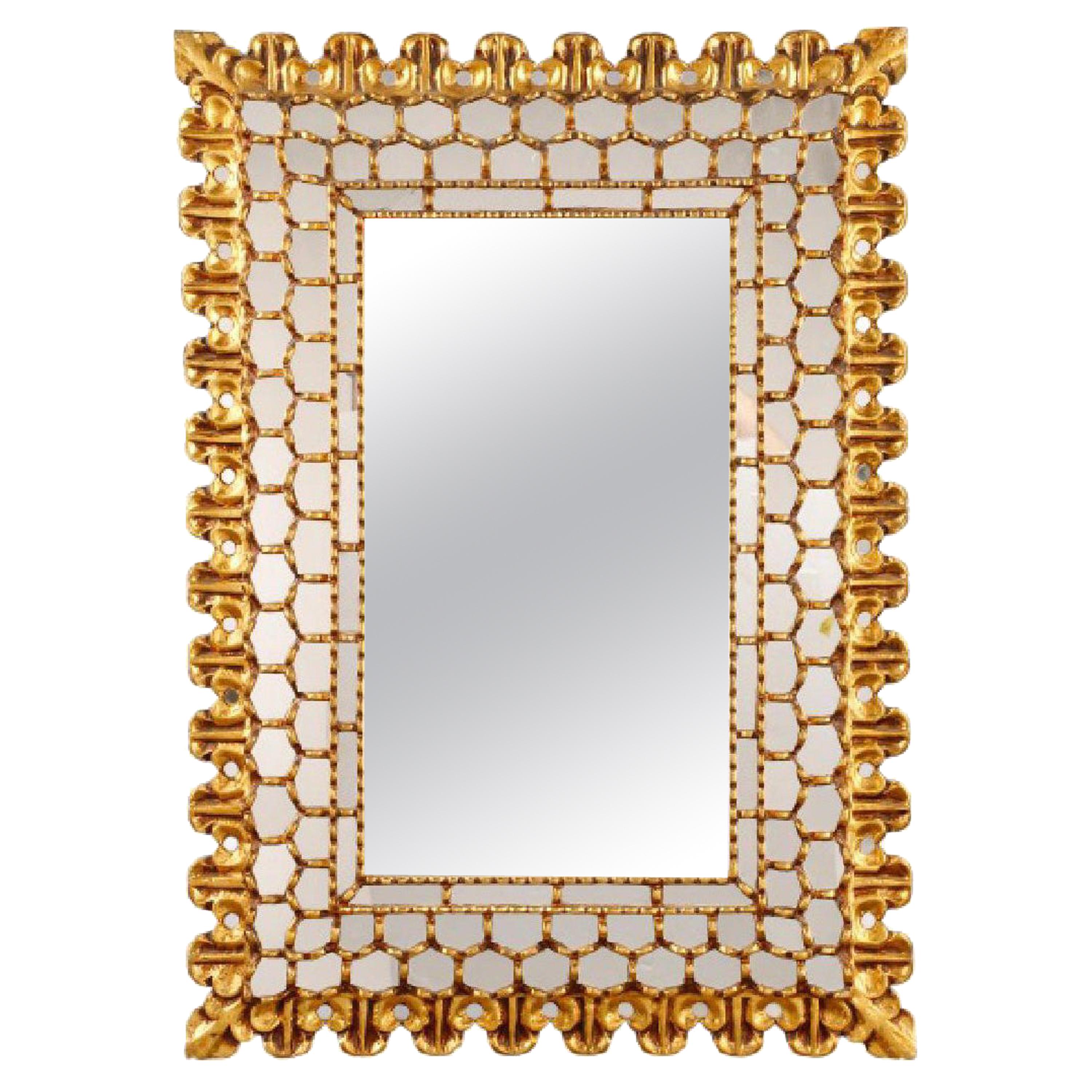 Wall Decor Mirror Beautiful Nice Gift Black Yellow Gold Mosaic Inlay Amazing 