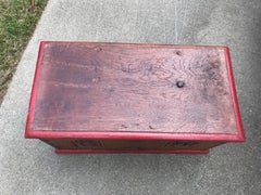 Spanish Colonial Wooden Carved, Paint decorated Valuables Box, circa 1780