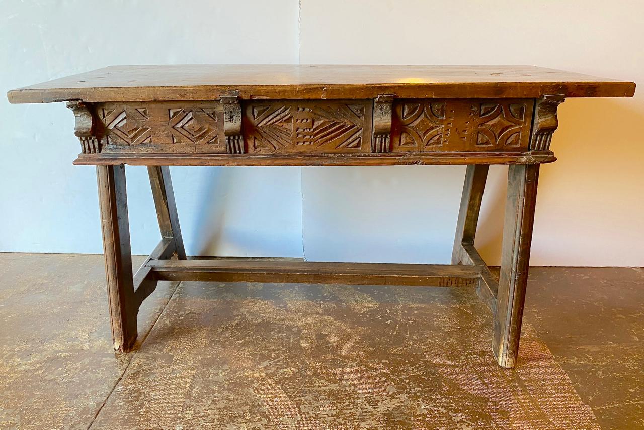 Spanish Colonial Writing Table/Console, circa 18th-19th Century In Good Condition For Sale In Pasadena, CA
