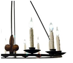 Spanish Colonial Wrought Iron 12 Lite Chandelier by Randy Esada for Prospr