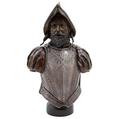 Escultura Busto de Bronce Conquistador Español