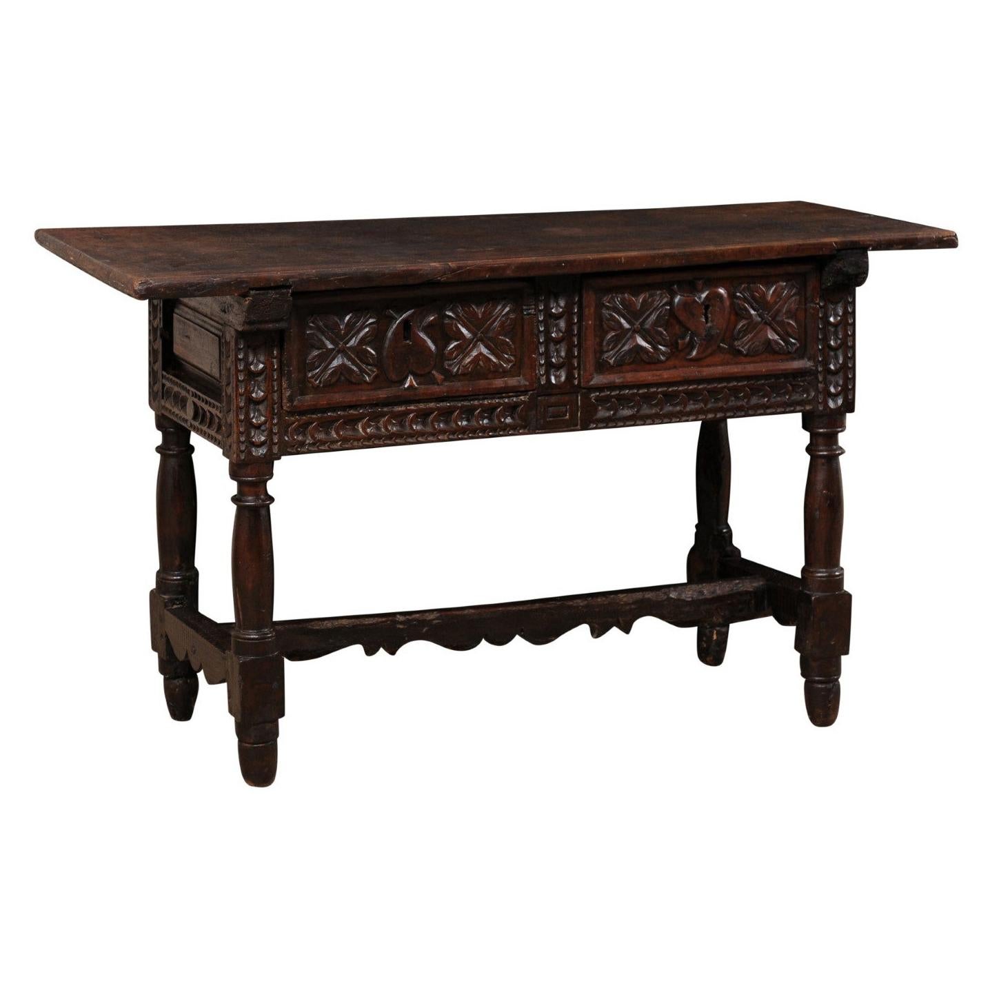 Museum Quality 17th C Spanish Console Table Walnut at 1stDibs