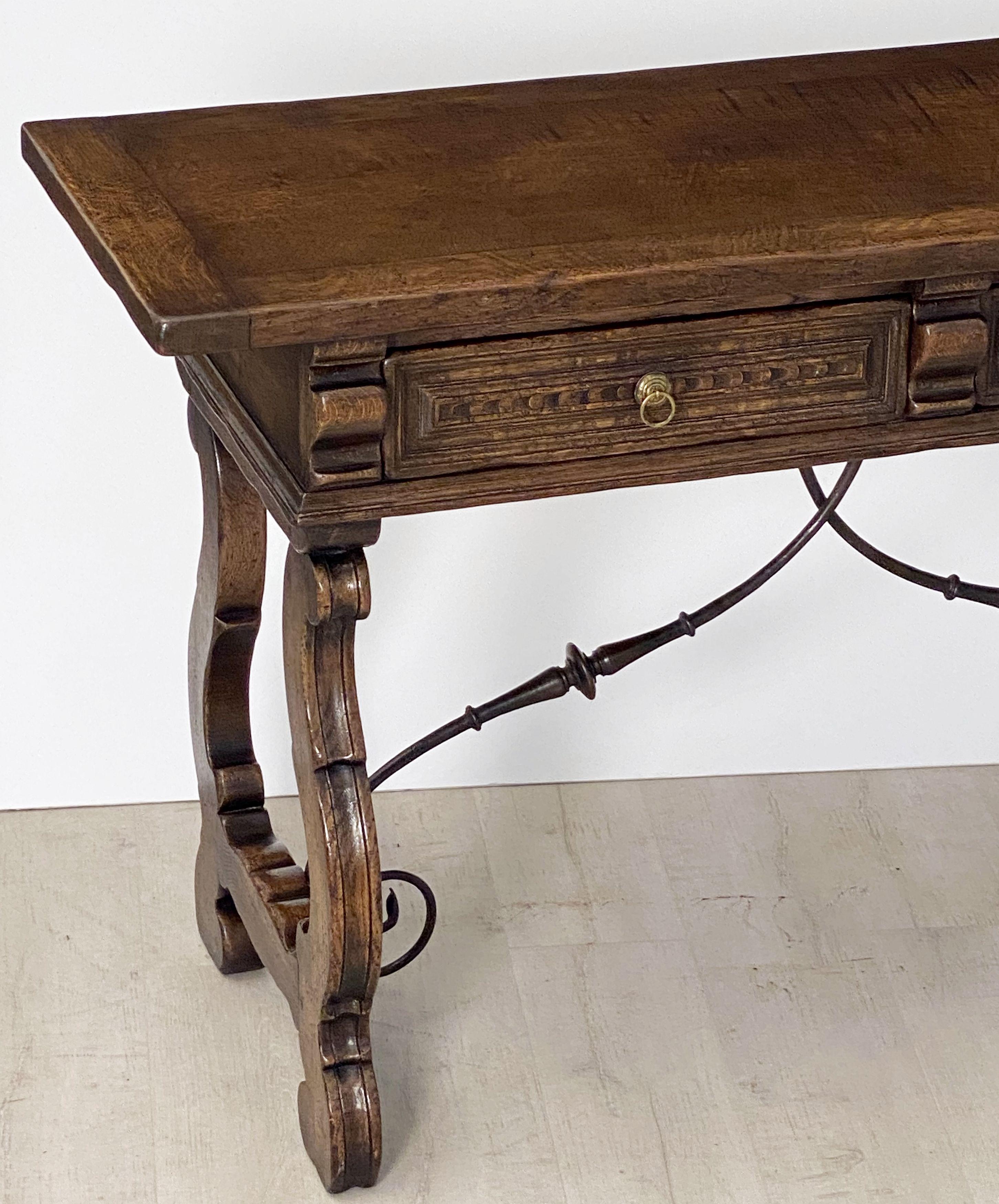 Spanish Console Table of Oak and Wrought Iron 5