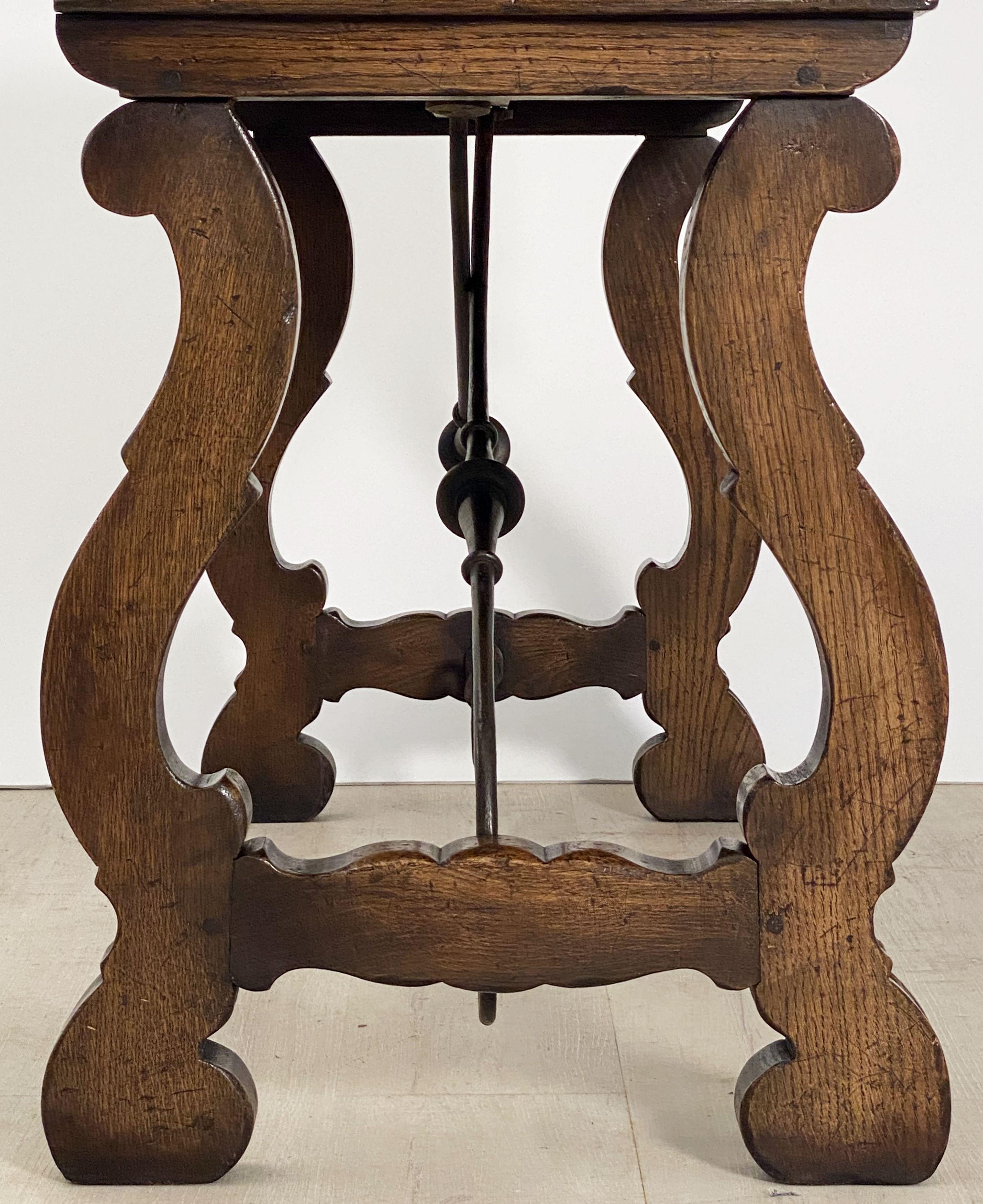 Spanish Console Table of Oak and Wrought Iron 14