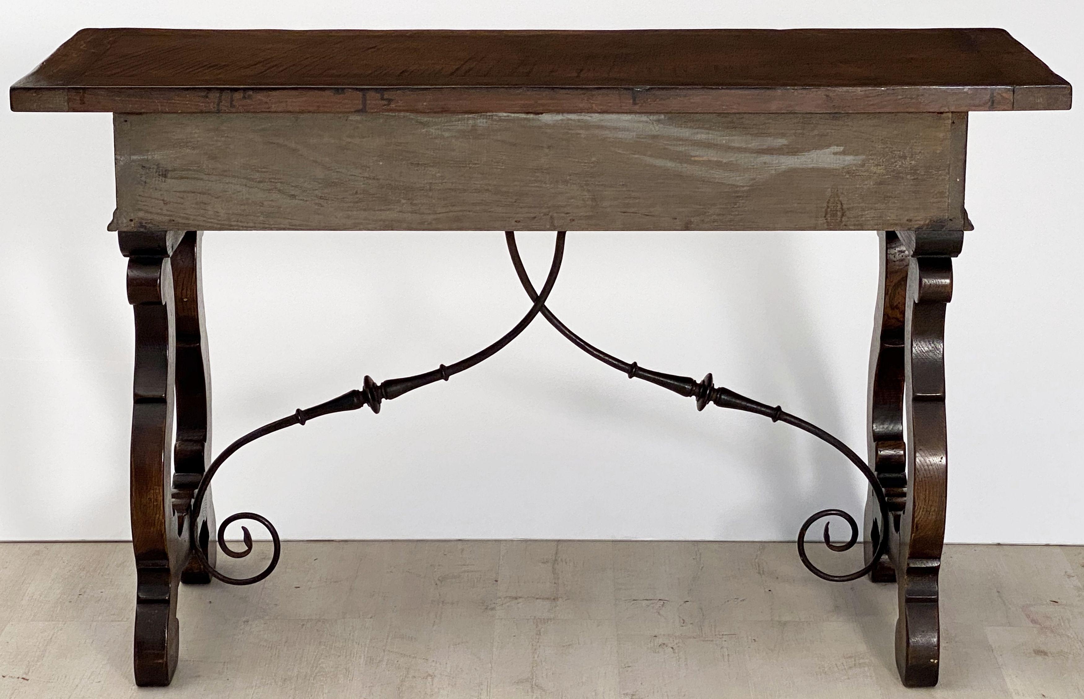 Spanish Console Table of Oak and Wrought Iron 15