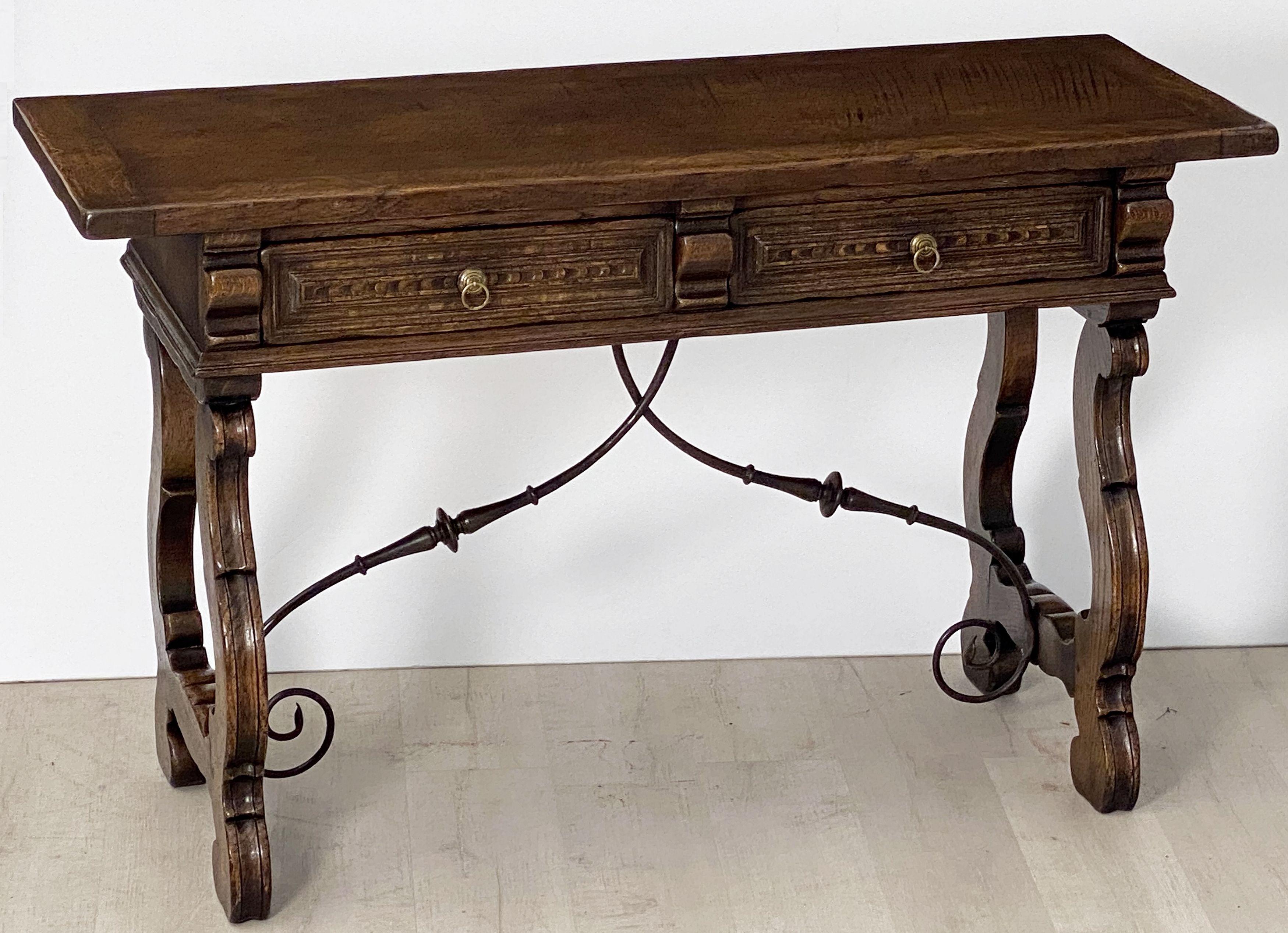 Spanish Console Table of Oak and Wrought Iron 3