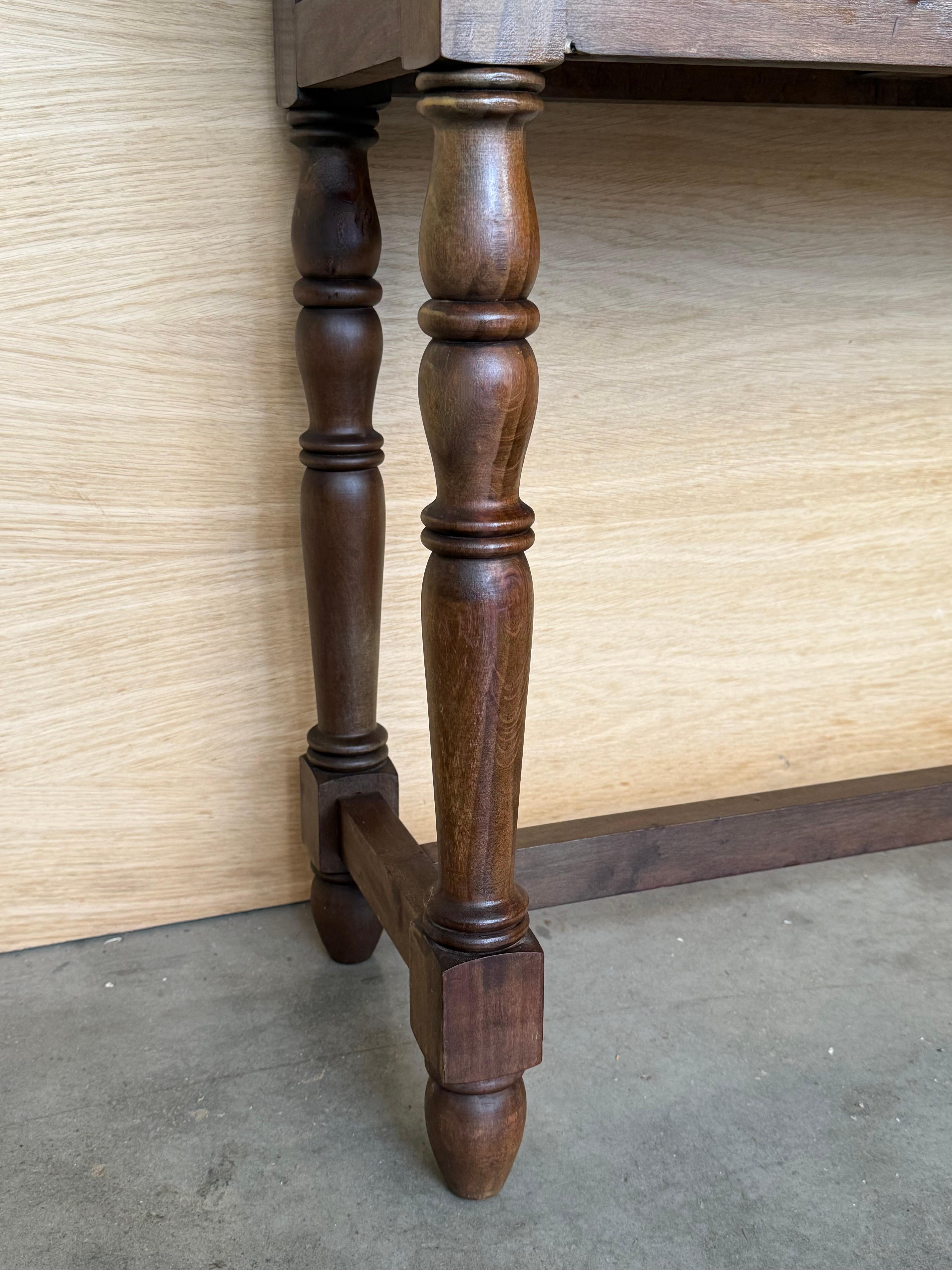 Spanish Console Table with Two Carved Drawers, 1900s For Sale 9
