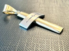 Spanish Contemporary Cross in Yellow Gold and White Gold with Diamond