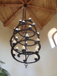 Spanish / Contemporary Spiral Chandelier