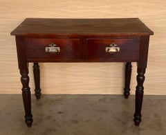Spanish Country Pine "Mobila " Side Table or Console with Two Drawers