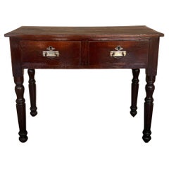 Spanish Country Pine "Mobila " Side Table or Console with Two Drawers