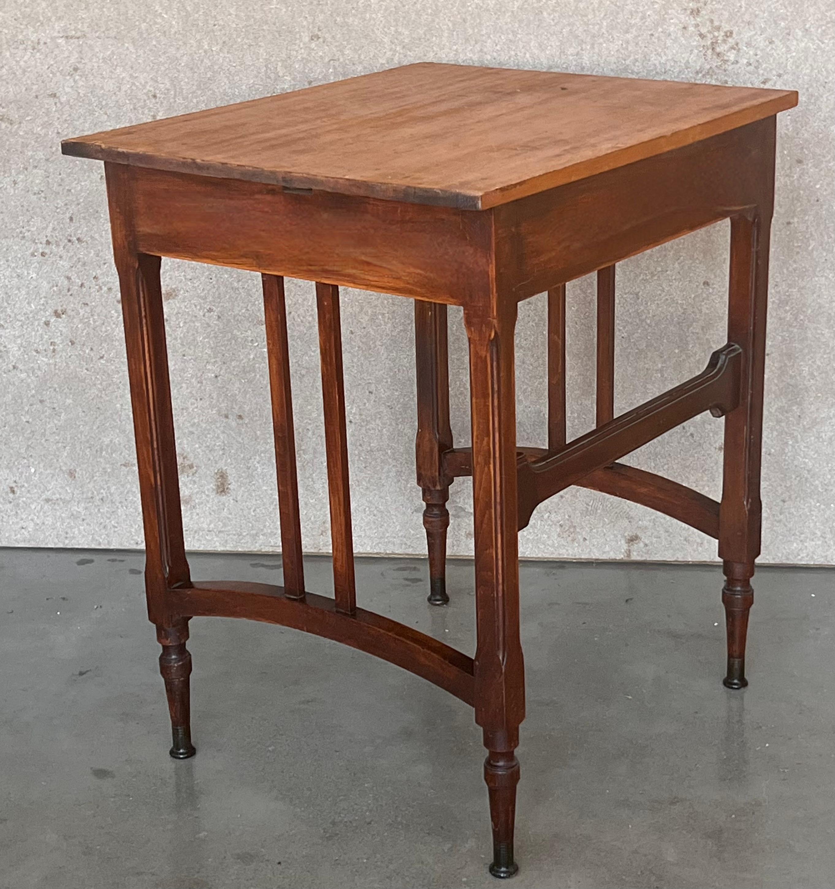 Spanish Country Pine Side Table with Drawer For Sale 2