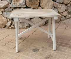 Spanish Country Side Table Made of White Painted Wood