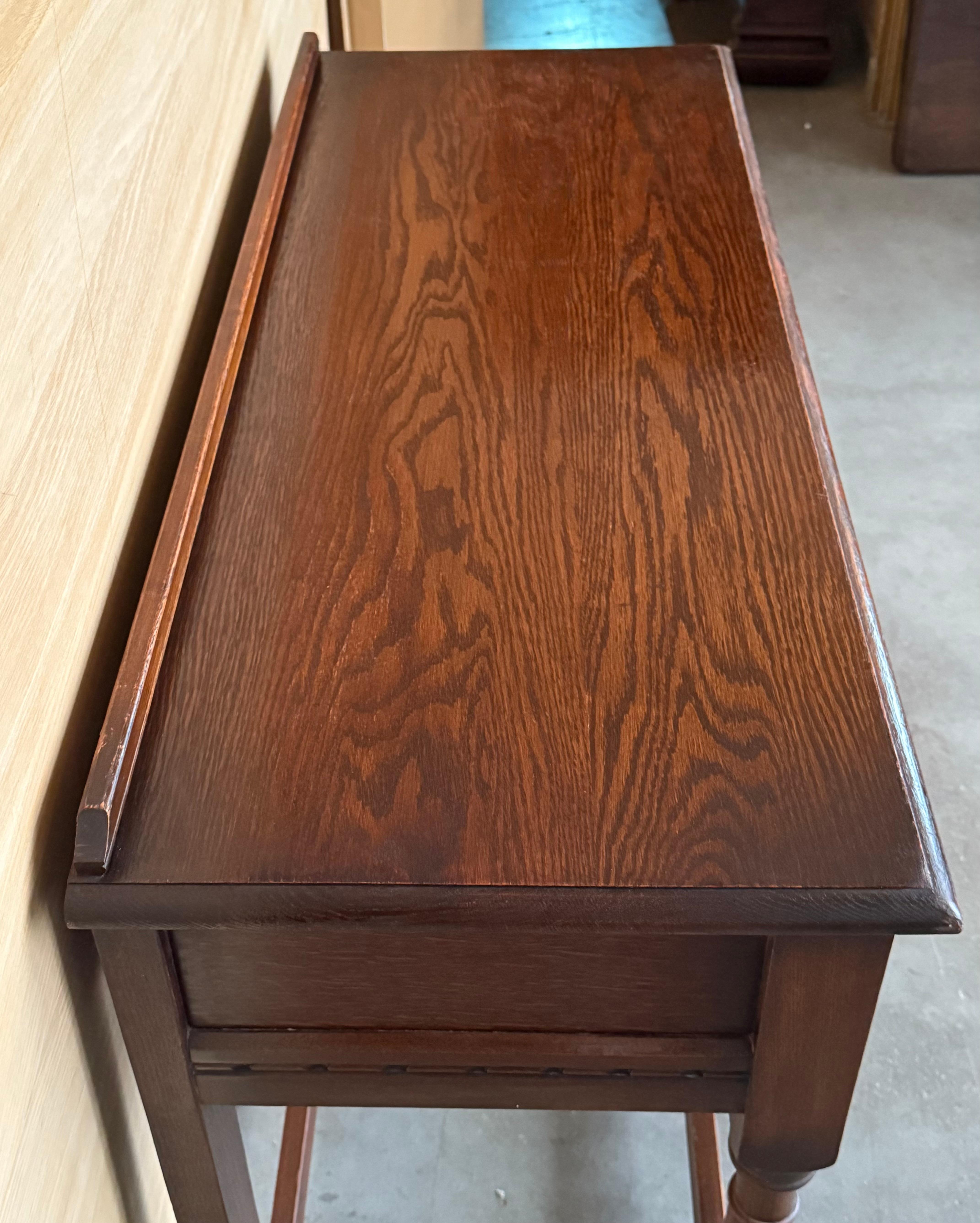 Spanish Country Walnut Sofa Table or Console table with Carved Drawers For Sale 2