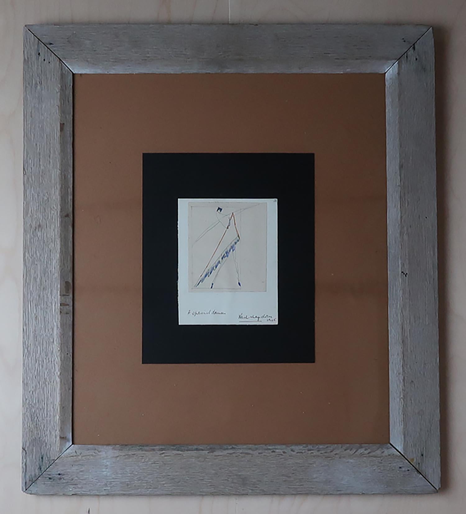 Wonderful drawing of a Spanish dancer by Karl Hagedorn.

Displaying the characteristic futurist, cubist and Bauhaus influences reminiscent of his early work.

Signed and dated 1915.

Tastefully presented in an antique distressed oak frame. The