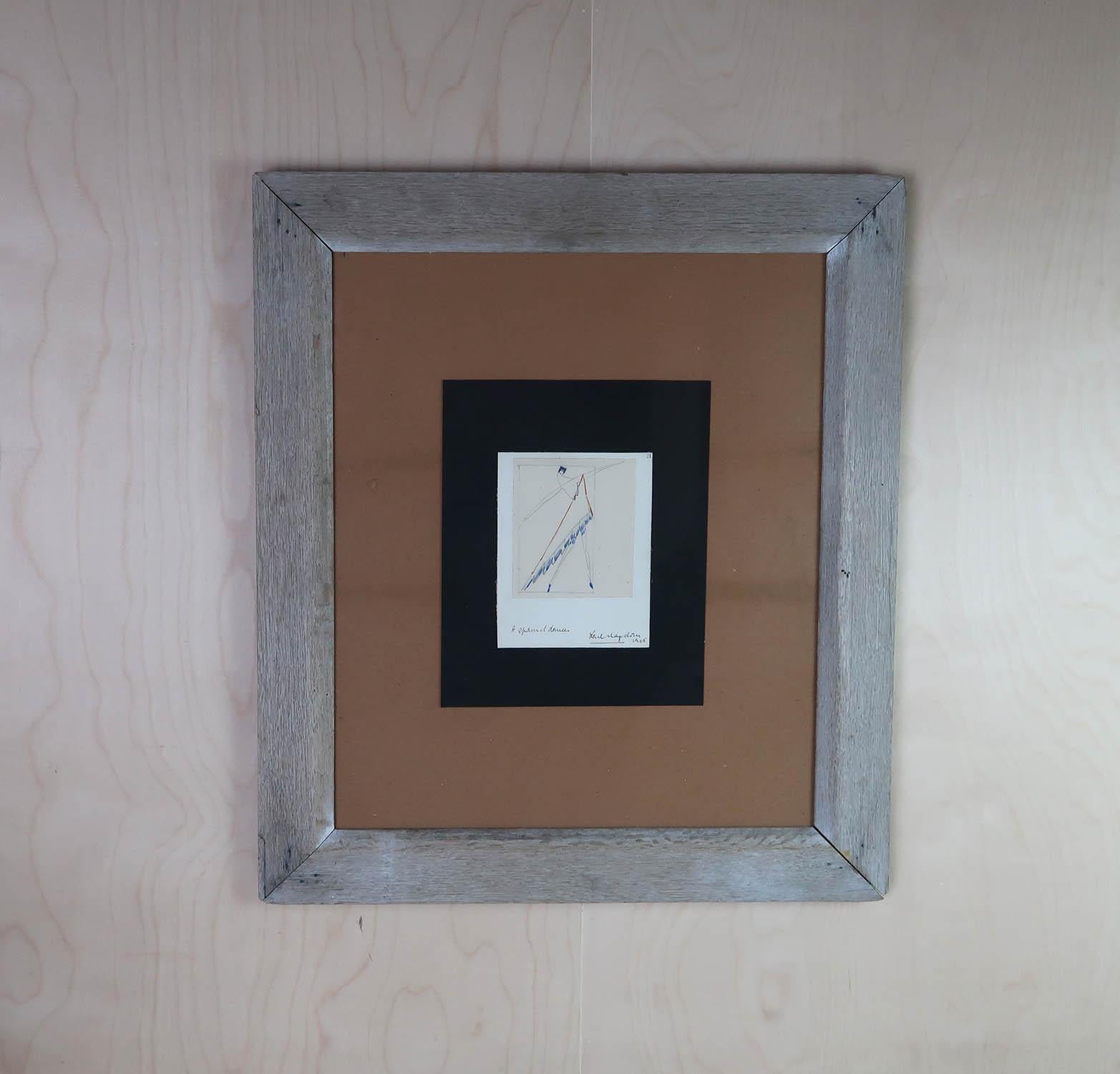 Wonderful drawing of a Spanish dancer by Karl Hagedorn.

Displaying the characteristic futurist, cubist and Bauhaus influences reminiscent of his early work.

Signed and dated 1915.

Presented in an antique distressed oak frame. The