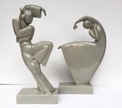 Spanish Dancers Big Porcelain Figurines Pair ROBJ Paris, France 1929-1930