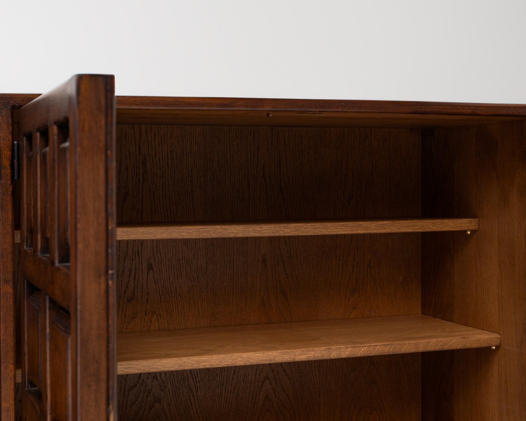 Spanish Dark Oak Sideboard, 1960s For Sale 8