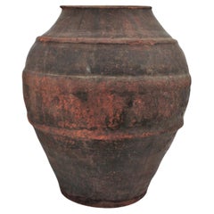 Spanish Dark Terracotta Olive Jar / Vessel