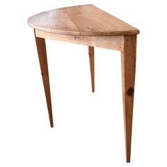 Spanish Demilune High Pine Console Table. Two available