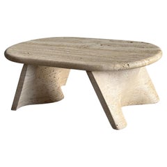Spanish Designed Italian Travertine Coffee Table, Spain, Mid Century