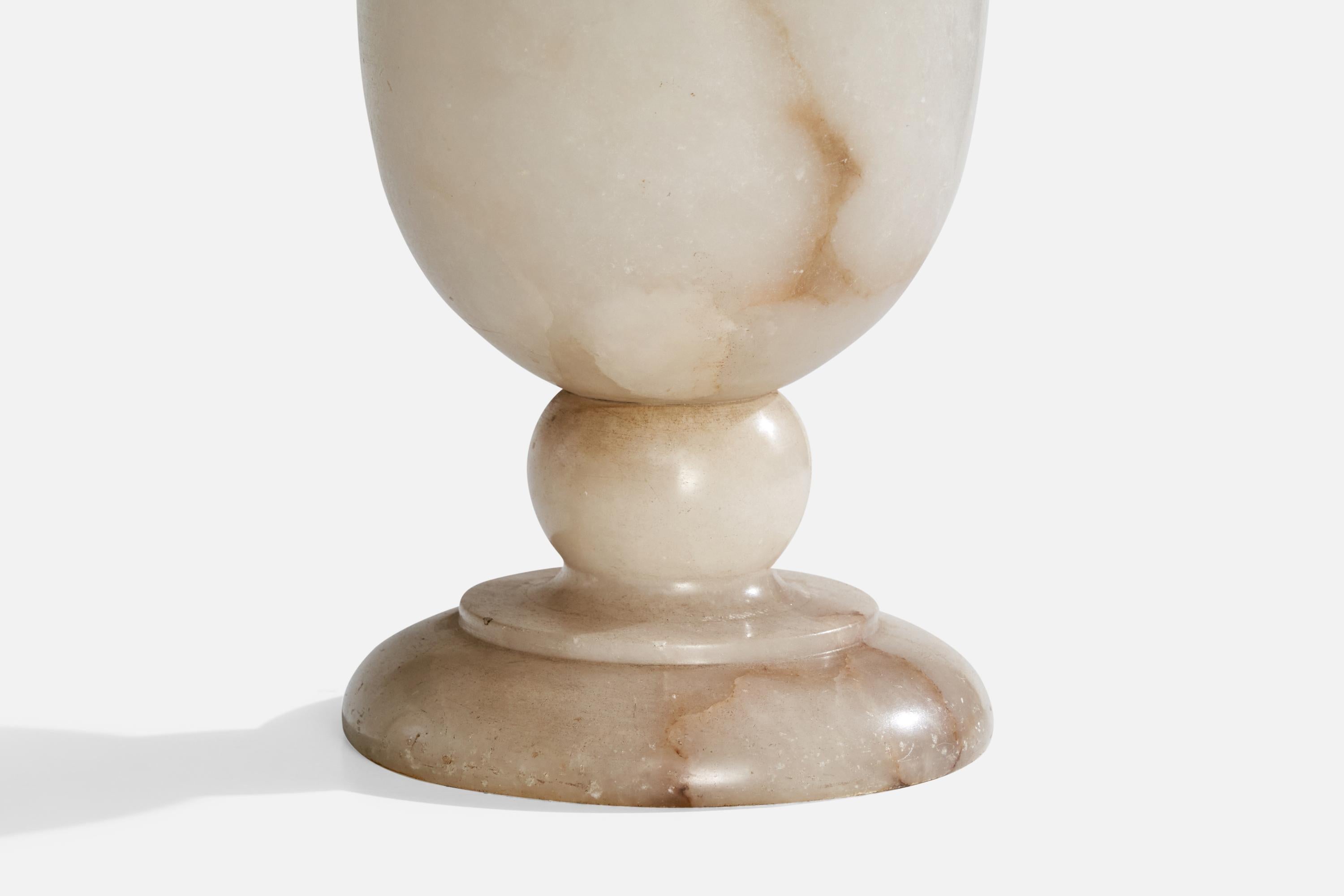 Designer espagnol, lampe de table, albâtre, Espagne, années 1940 en vente 1