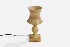 Designer espagnol, lampe de table, albâtre, Espagne, années 1970