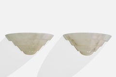 Spanish Designer, Wall Lights, Alabaster, Spain, 1990s