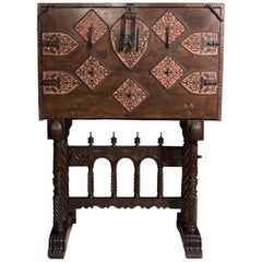 Spanish Desk ‘Bargueño’ Walnut 17th Century Support 19th Century Restored