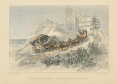 Spanish Diligence Passing the Balaguer Pass – Engraving by Rouargue Frères, 1845
