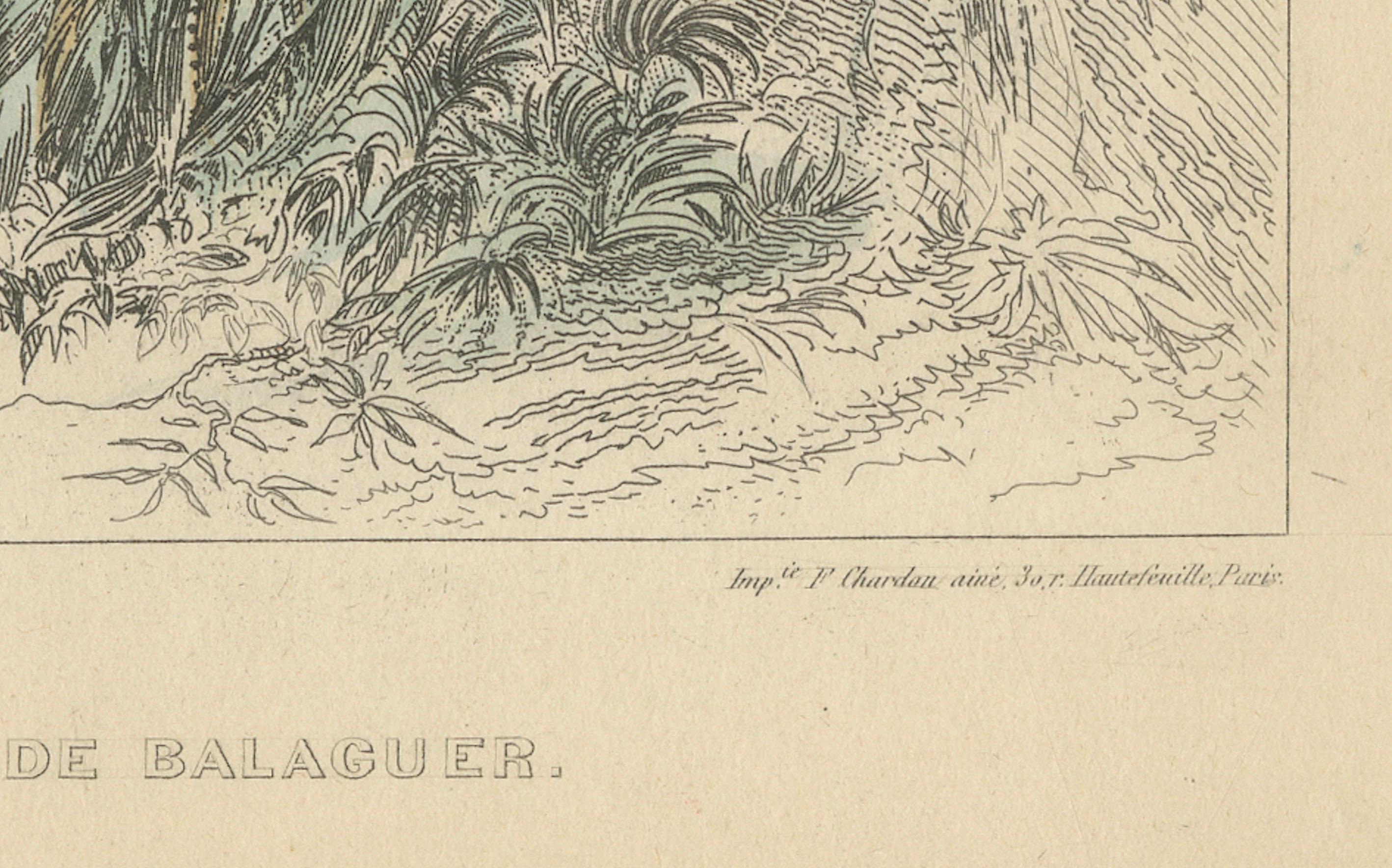 Spanischer Fleiß beim Passieren des Balaguer-Passes - Stich von Rouargue Frères, 1845 im Zustand „Gut“ im Angebot in Langweer, NL
