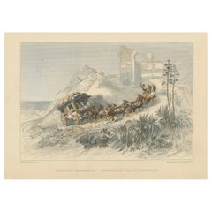 Spanish Diligence Passing the Balaguer Pass – Engraving by Rouargue Frères, 1845