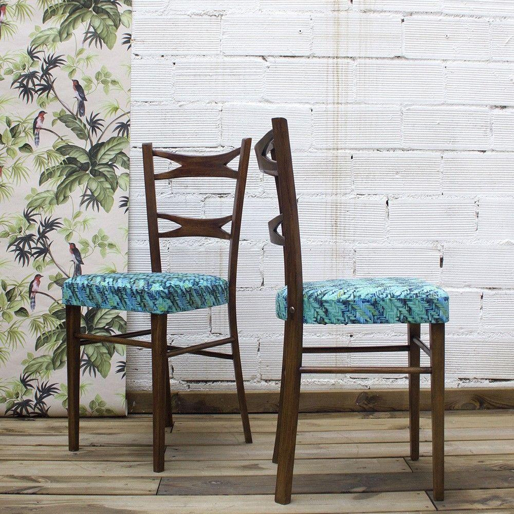 Mid-Century Modern Spanish Dining Chairs from Muebles Mocholi, 1960s, Set of 4 For Sale