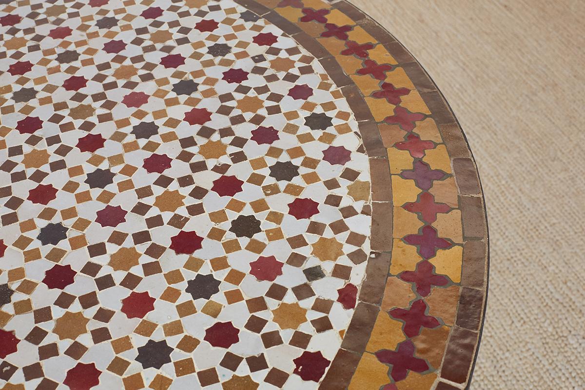 Spanish Dining Table with Moroccan Mosaic Tile Inlay 3