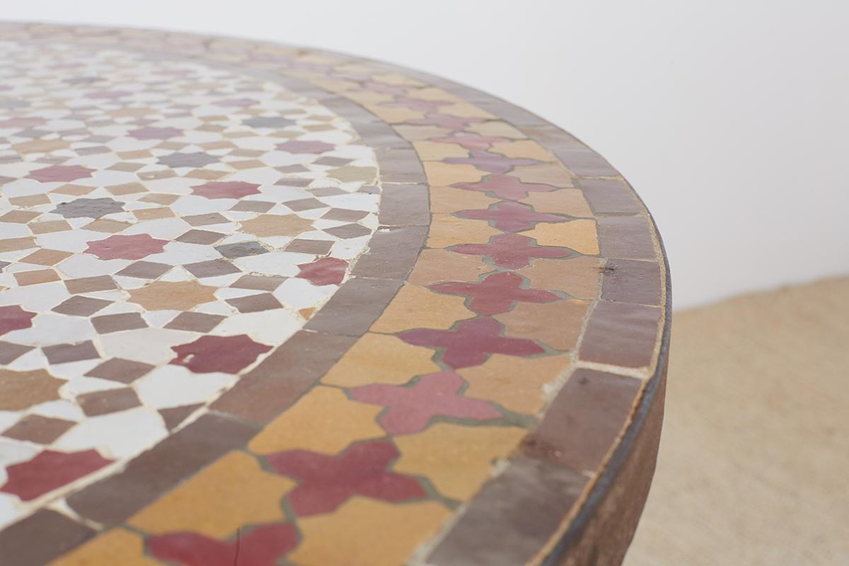 Spanish Dining Table with Moroccan Mosaic Tile Inlay 4