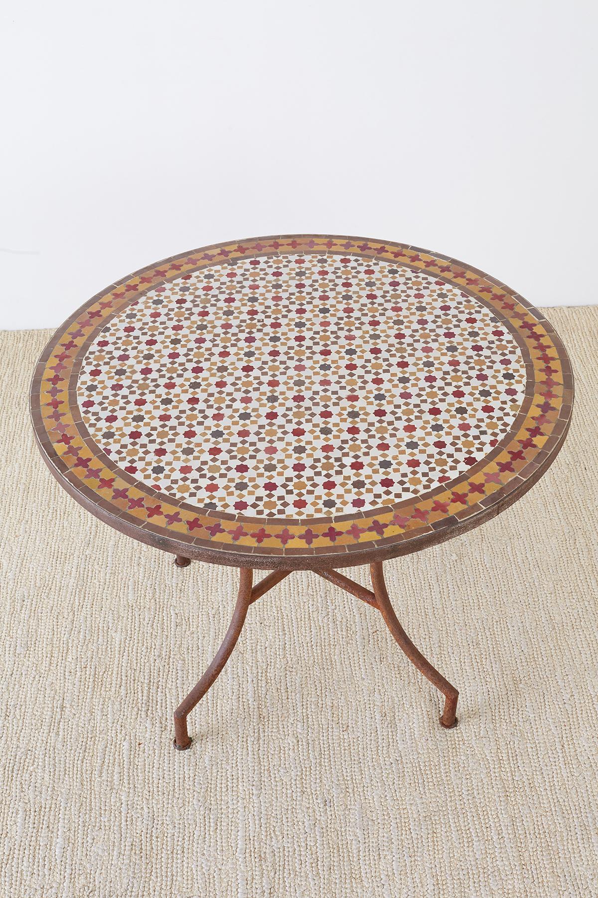 Spanish Dining Table with Moroccan Mosaic Tile Inlay 5