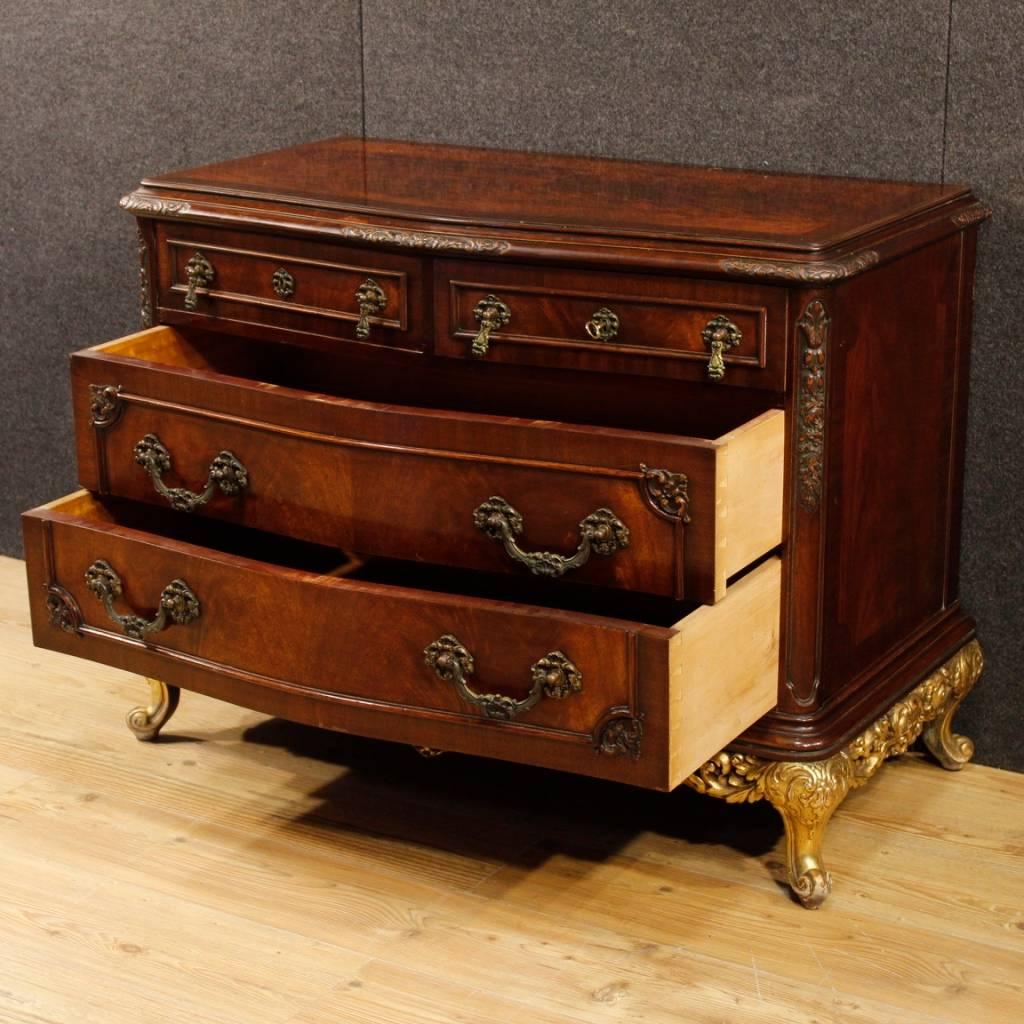 Spanish Dresser in Carved Mahogany with Four Drawers from 20th Century 7