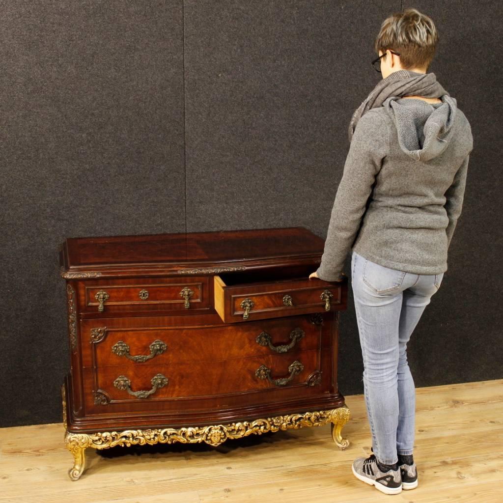 Spanish Dresser in Carved Mahogany with Four Drawers from 20th Century 8