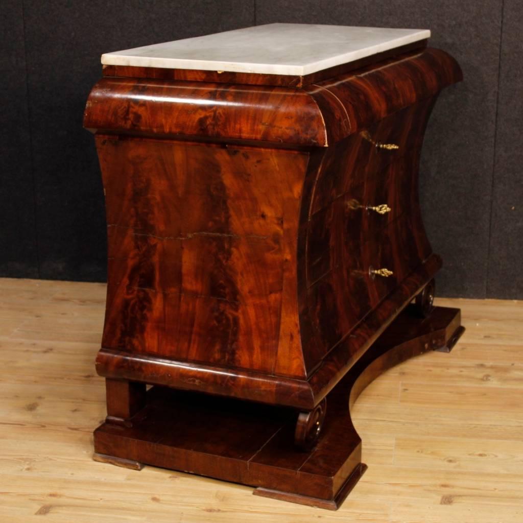 Spanish Dresser in Mahogany Wood with Marble Top from 19th Century 3