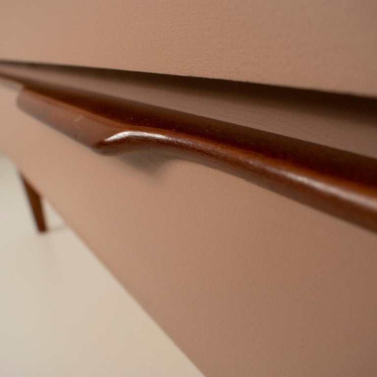 Spanish Dresser in Powder Pink and Wood, 1960sSpanish Dresser in Powder