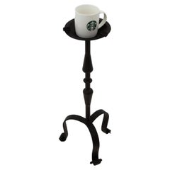 Spanish Drinks Table / End Table / Floor Ashtray in Wrought Iron