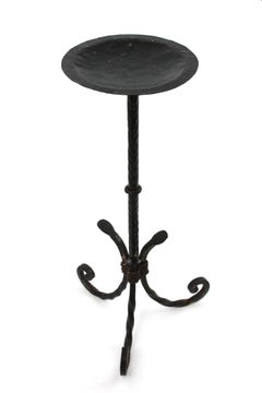 Spanish Drinks Table Gueridon / End or Side Table in Black Iron, 1940s