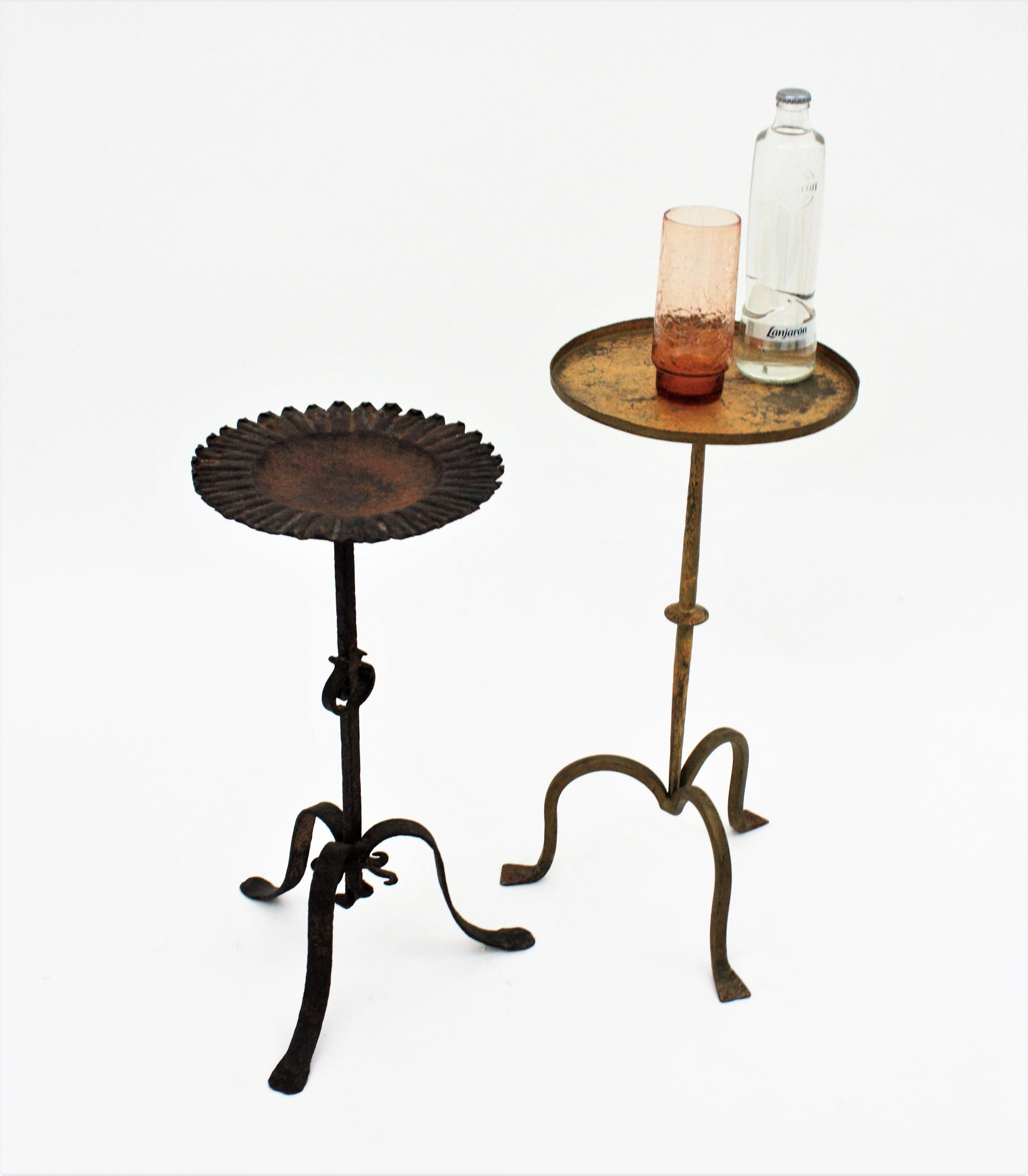 Gothic Revival Spanish Drinks Table in Wrought Iron, 1940s