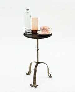 Spanish Drinks Table / Martini Table / End Table in Gilt and Black Iron