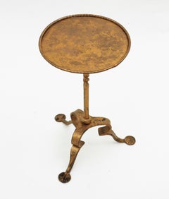 Spanish Gilt Iron Drinks Side Table / Martini Table, 1950s
