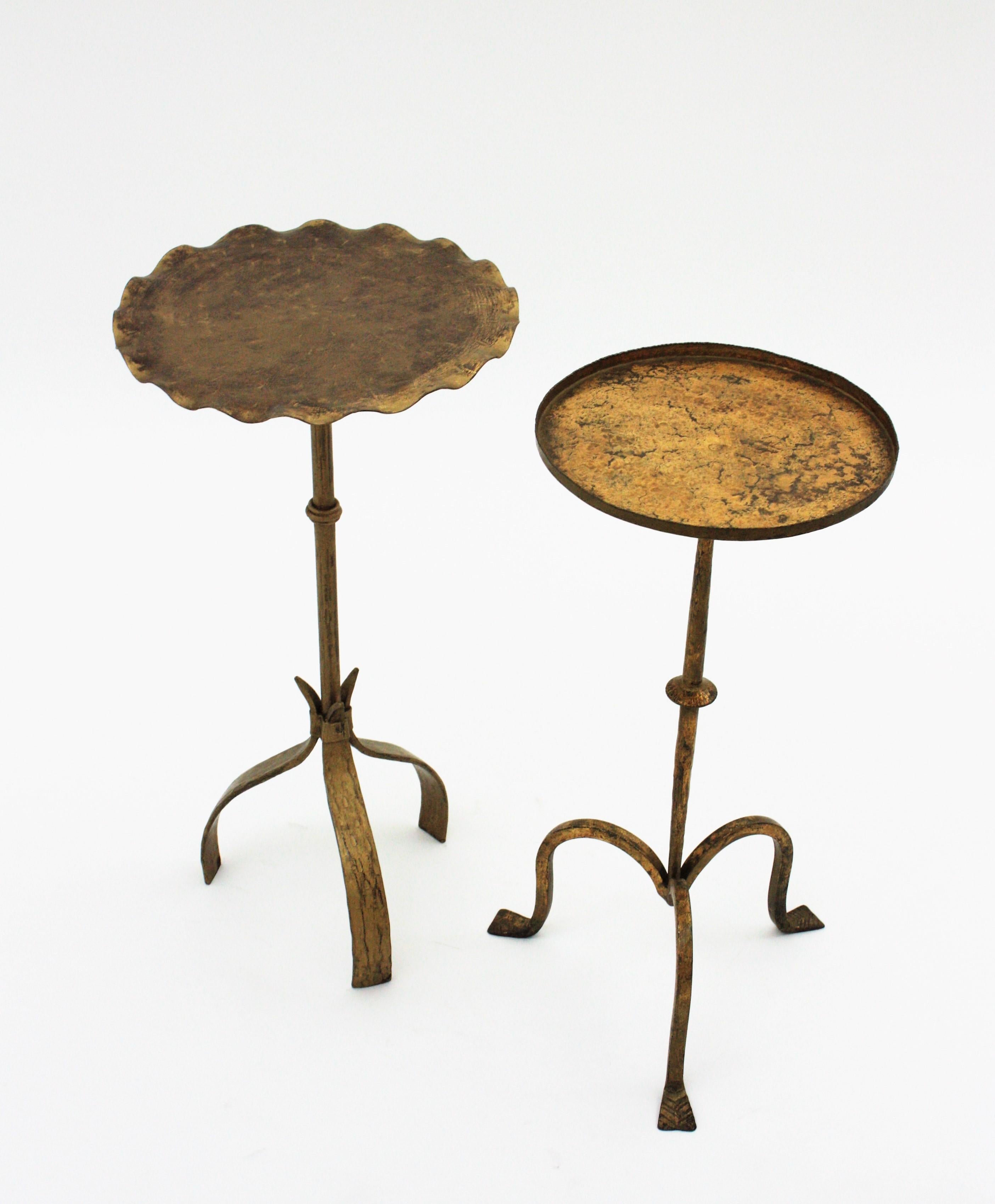 Spanish 1940s Gilt Side Table / Drinks Table / Martini Table, Wrought Iron 4