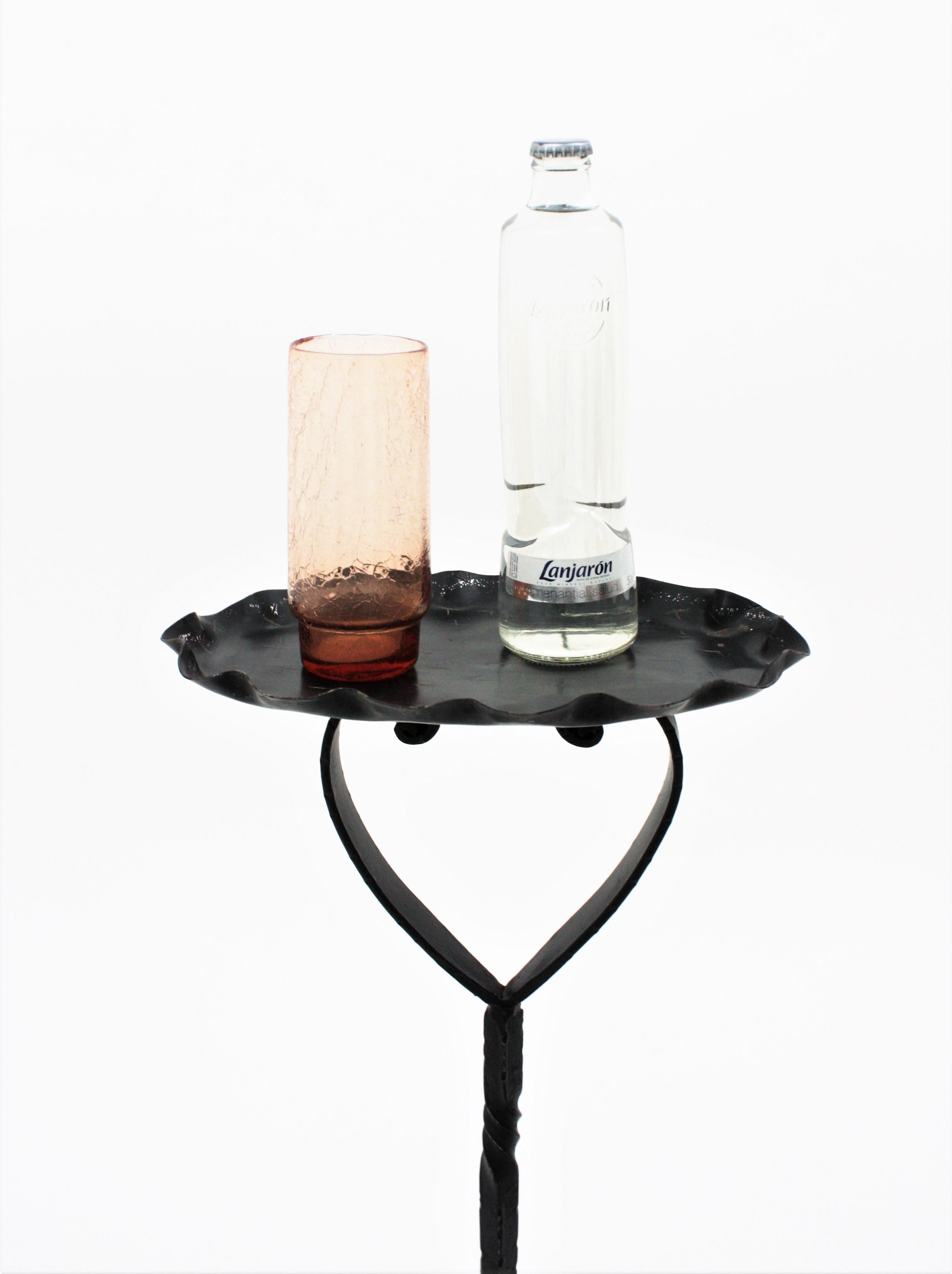 Spanish Drinks Table / Side Table / Oval Martini Table in Wrought Iron 6