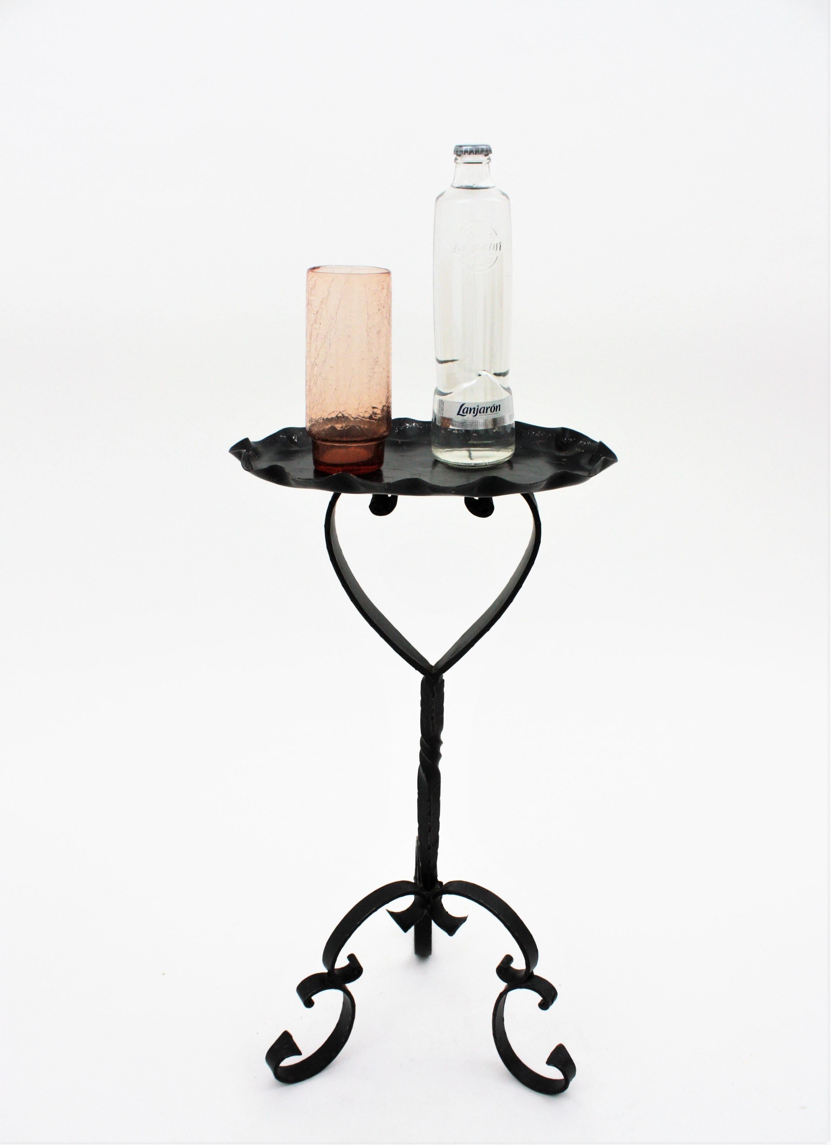 wrought iron drink table