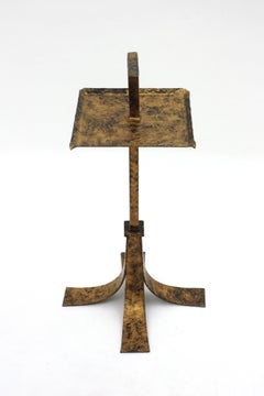 Spanish Drinks Table / Side Table / Martini Table with Handle, Gilt Iron